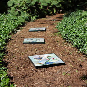 12 in. x 12 in. Outdoor Essentials Hummingbird Stepping Stone, Weather Resistant, Easy Installation, Garden Path