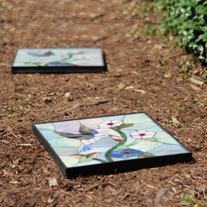 12 in. x 12 in. Outdoor Essentials Hummingbird Stepping Stone, Weather Resistant, Easy Installation, Garden Path
