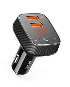 Roav SmartCharge F2, by Anker, FM Transmitter, Bluetooth Receiver, Car Charger with Bluetooth 4.2, App Support, USB Drive to Play MP3 Files