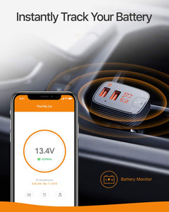 Roav SmartCharge F2, by Anker, FM Transmitter, Bluetooth Receiver, Car Charger with Bluetooth 4.2, App Support, USB Drive to Play MP3 Files