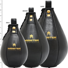 Load image into Gallery viewer, Meister SpeedKills Leather Speed Bag w/Lightweight Latex Bladder - Black - Large (10.5&quot; x 7&quot;)