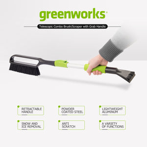 Greenworks AD-04211A Car Care Scraper Brush, Green/Black