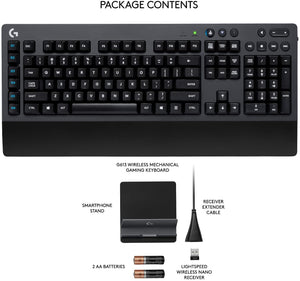 Logitech G613 LIGHTSPEED Wireless Mechanical Gaming Keyboard, Multihost 2.4 GHz + Blutooth Connectivity
