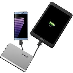 myCharge HubPlus-C Portable Charger 6700mAh Power Bank, USB-A Port with Qualcomm Quick Charge 3.0, Integrated Micro-USB & USB-C Cables, Foldable Wall Plug (Not Compatible with Apple Devices)