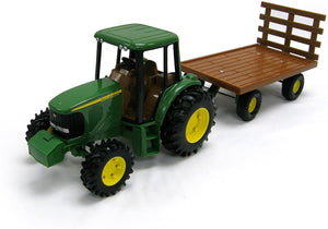 TOMY John Deere Kids Tractor Toy with Flarebox Wagon Set, 8 Inches
