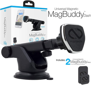 Naztech MagBuddy Dash Telescopic Phone Mount [Hands-Free] Compatible for iPhone 12 /SE 2020/11/Pro/Pro Max, Galaxy S20/S10/S9, Note 20 5G/10/9 + More