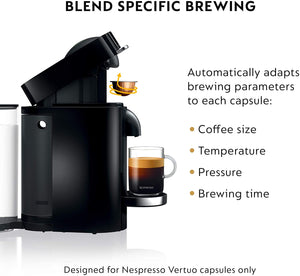 Nespresso VertuoPlus Deluxe Coffee and Espresso Maker by De'Longhi, Black