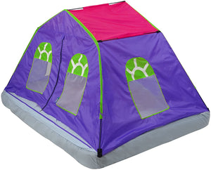 GigaTent Kids Purple Double Kids Sleep Tent – Use On Top or Off Bed – Easy Setup, 6 Mesh Windows, Fiberglass Poles, Removable Washable Sheet, Folds Flat – Indoors and Outdoors