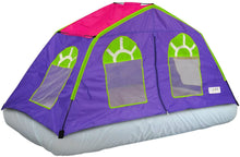 Load image into Gallery viewer, GigaTent Kids Purple Double Kids Sleep Tent – Use On Top or Off Bed – Easy Setup, 6 Mesh Windows, Fiberglass Poles, Removable Washable Sheet, Folds Flat – Indoors and Outdoors