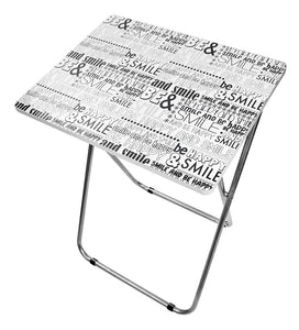 Home Basics Multi-Purpose Sturdy and Durable Decorative Bedside Laptop Snack Cocktails TV Folding Table Tray Desk Bedside Laptop Snacks Motivational Words
