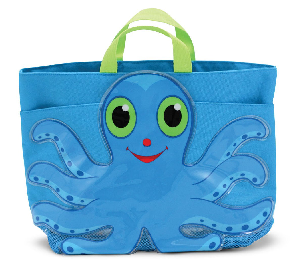 Melissa & Doug Sunny Patch Flex Octopus Large Beach Tote Bag With Mesh Panels