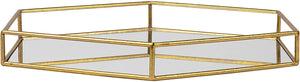 Kate and Laurel Felicia 20x20 Metal Mirrored Hexagon Decorative Tray