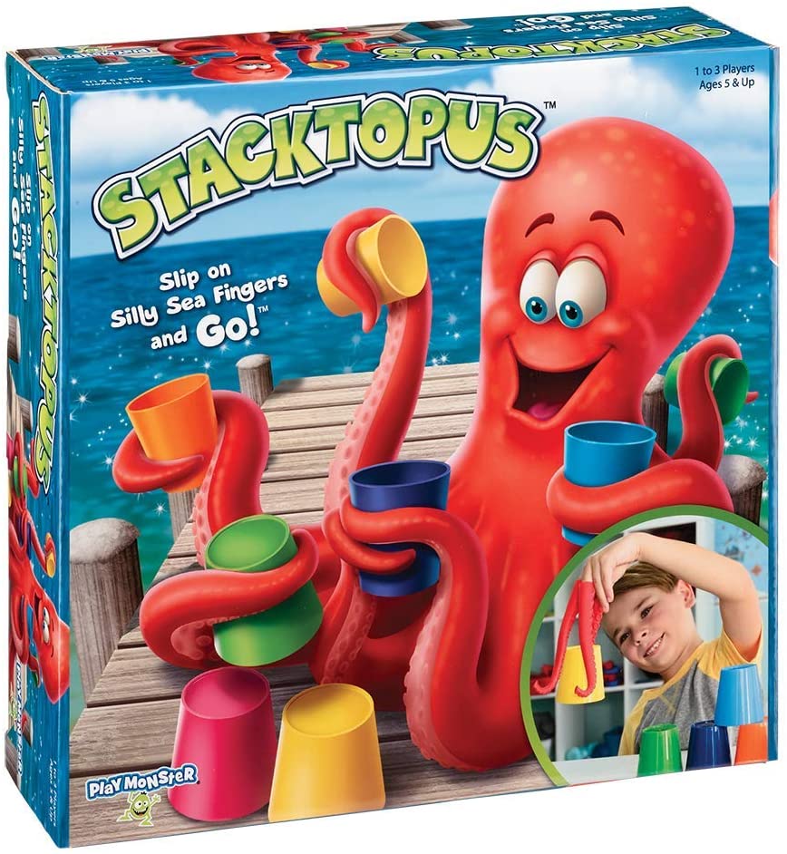 PlayMonster Stacktopus--Slip on Silly Sea Fingers and Go!--Kids Game