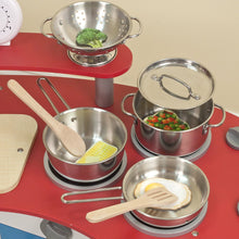 Load image into Gallery viewer, Melissa &amp; Doug Let’s Play House! Stainless Steel Pots &amp; Pans Play Set for Kids Construction, 8 Pieces, 13” H x 6” W x 6” L)