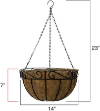 Load image into Gallery viewer, Sorbus 4 Pack Metal Hanging Planter Basket Huge 14 Inch Hanging Flower Pot Basket &amp; Coco Coir Liner for Indoor/Outdoor Garden Décor, Perfect for Home, Garden, Patio, Deck