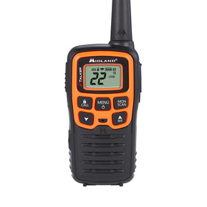 Midland - X-TALKER T51VP3, 22 Channel FRS Walkie Talkie - Up to 28 Mile Range Two-Way Radio, 38 Privacy Codes, NOAA Weather Alert (Pair Pack) (Black/Orange)