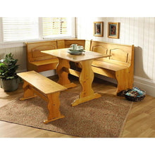 Load image into Gallery viewer, Essential Home Emily Breakfast Nook Kitchen Nook Solid Wood Corner Dining Breakfast Set Table Bench Chair Booth