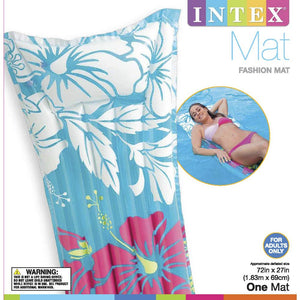 Intex Inflatable Fashion Air Mat, 72" X 27", 1 Pack (Colors May Vary)
