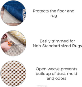 Linenspa Ultra Grip Non Slip Rug Pad - Heavy Duty Area Rug Gripper for Any Floor Surface