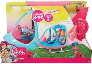 Barbie Dreamhouse Adventures Helicopter, Pink and Blue with Spinning Rotor, for 3 to 7 Year Olds