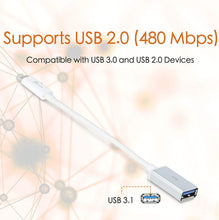 Load image into Gallery viewer, j5create USB Type-C 3.1 to Type-A Adapter | Supports USB3.1 Gen1 (5 Gbps), USB 2.0 (480 Mbps) and an Output of 1.5A | Compatible with USB 3.0 and USB 2.0 Devices