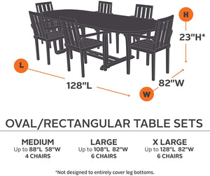 Classic Accessories Ravenna Rectangular Oval Patio Table & Chair Cover, Medium