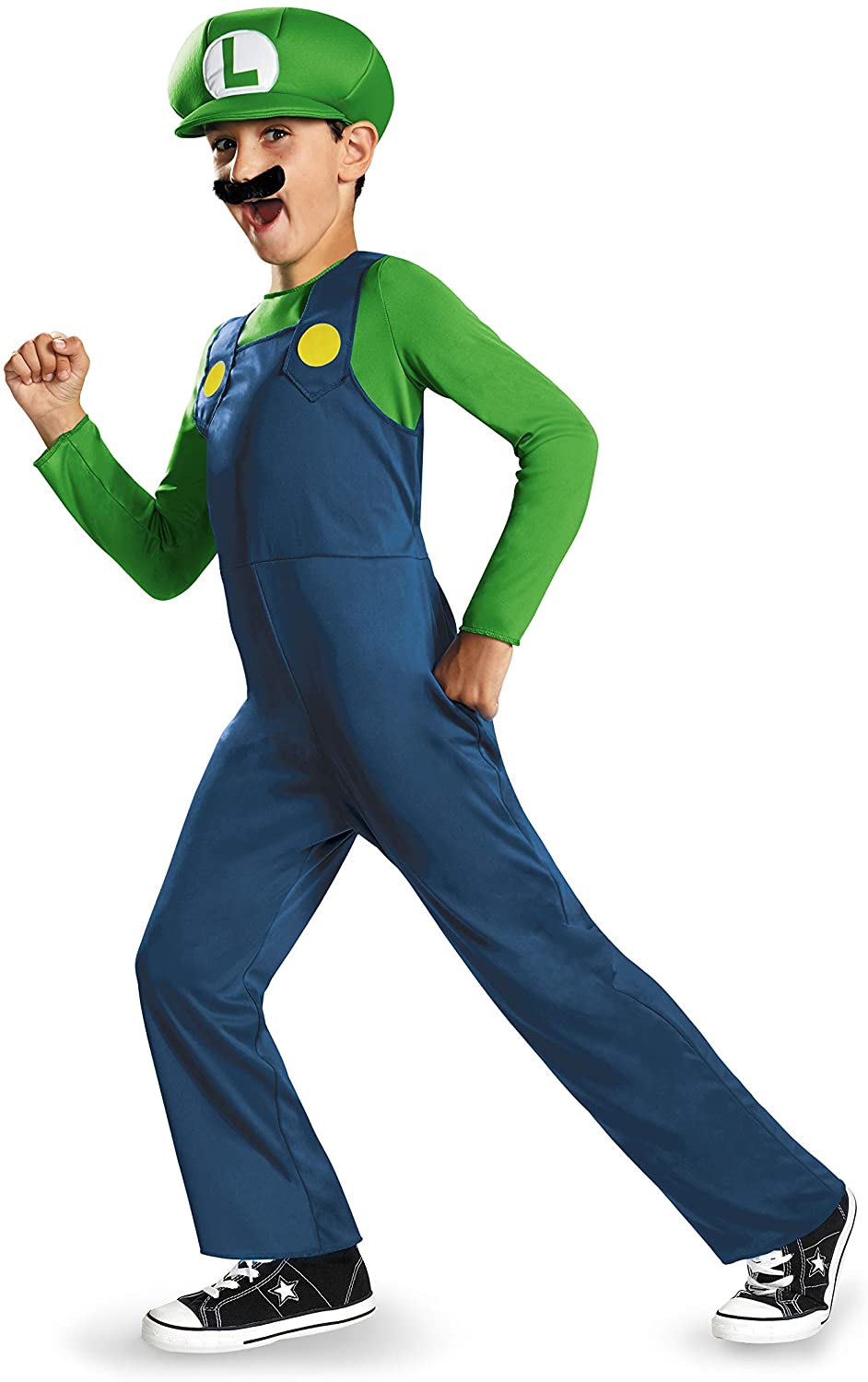 Nintendo Super Mario Brothers Luigi Classic Boys Costume, Small/4-6