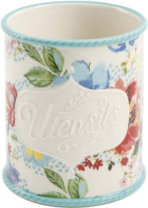 The Pioneer Woman Floral 2-Piece Mini Utensil Crock and Spoon Rest