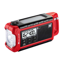 Load image into Gallery viewer, Midland - ER210, Emergency Compact Crank Weather AM/FM Radio - Multiple Power Sources, SOS Emergency Flashlight, NOAA Weather Scan + Alert, Smartphone/Tablet Charger (Red/Black)