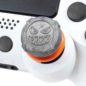 KontrolFreek Call of Duty: Black Ops 4 Grav Slam for PlayStation 4 (PS4) Controller | Performance Thumbsticks | 1 High-Rise Convex, 1 Mid-Rise Convex | Gray/Orange