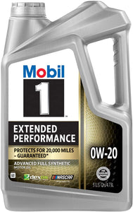 Mobil 1 Extended Performance Full Synthetic Motor Oil 0W-20, 5 Quart (120903)