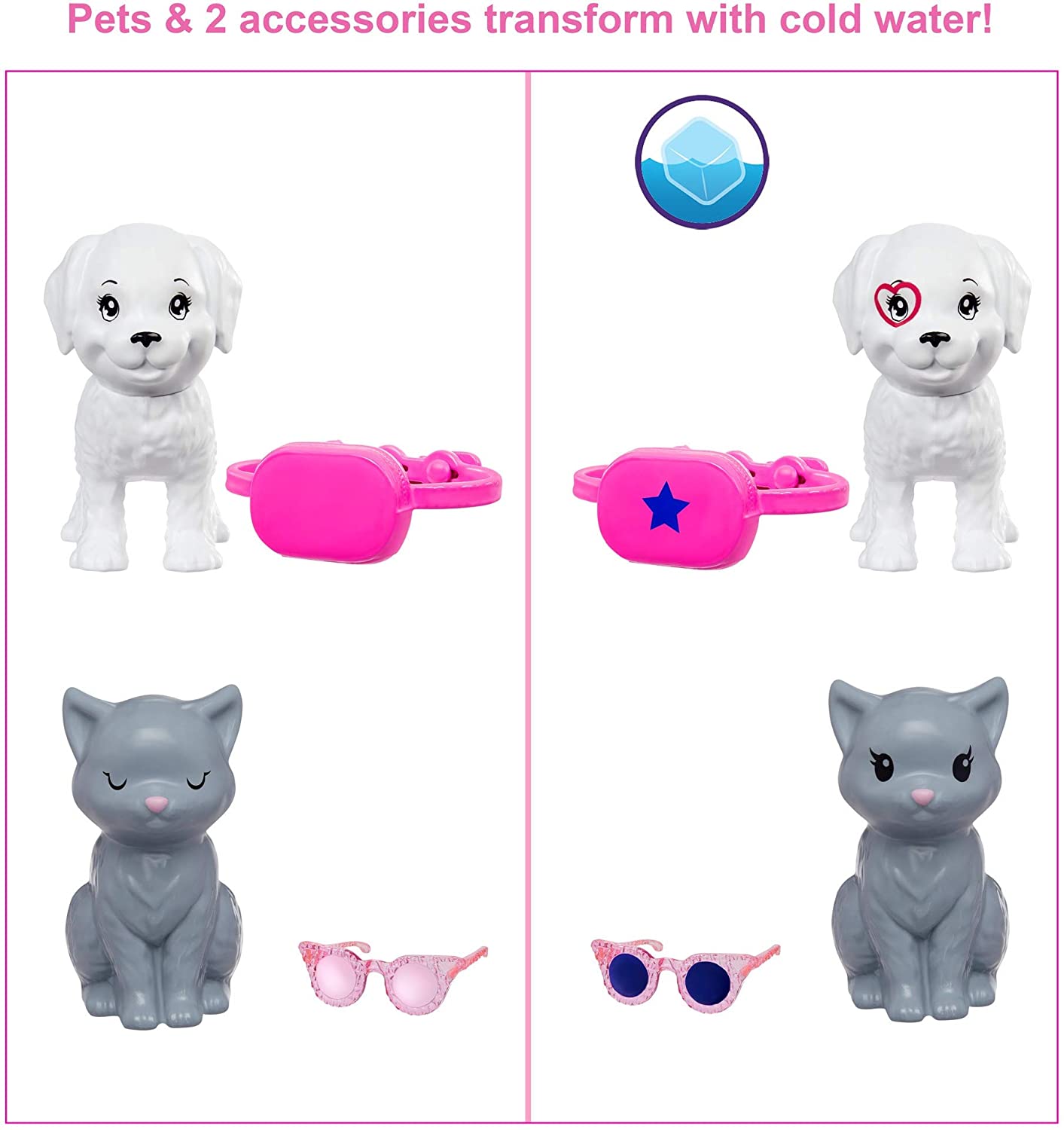 Barbie Color Reveal Doll Set with 25 Surprises Including 2 Pets