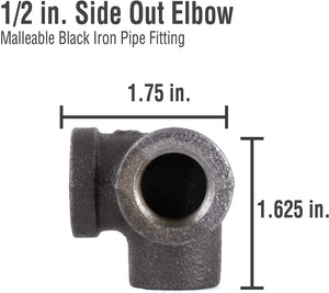 1/2" Specialty Multi Way Pipe Fittings by Pipe Décor, Industrial Steel Grey, For Building Tables, Chairs, Shelving and Other Custom Furniture, Fits Standard Half Inch Pipes and Nipples