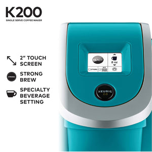 Keurig 2.0 K200 Plus Series Single Serve Plus Coffee Maker Brewer Turquoise