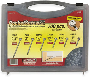 Milescraft 52000003 700Piece. T20 Pocket Screw Kit