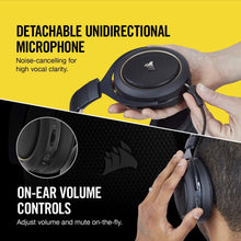 Load image into Gallery viewer, CORSAIR HS70 Wireless Gaming Headset - 7.1 Surround Sound Headphones for PC - Discord Certified - 50mm Drivers