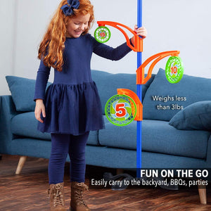 Sport Squad Precision Bullseye Magnetic Target Challenge Game - Ideal Accessory for Nerf Target Practice - Includes Bow and Arrow for Kids and Flying Discs - Archery Toy Set for Boys and Girls, Multi-colored, Model:SSD1003