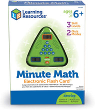 Load image into Gallery viewer, Learning Resources Minute Math Electronic Flash Card, Homeschool, Early Algebra Skills, 3 Difficulty Levels, Ages 6+