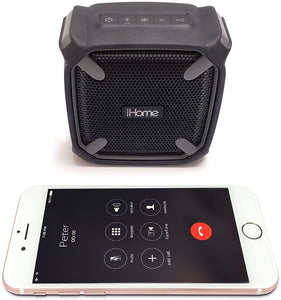 iHome Weather Tough Portable Rechargeable Bluetooth Speaker with Speakerphone and LED Accent Lighting (Mini)
