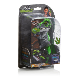 Untamed T-Rex by Fingerlings  – Tracker (Black/Green) - Interactive Collectible Dinosaur - By WowWee