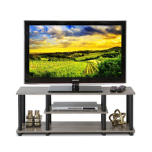 Load image into Gallery viewer, Furinno 12250GYW/BK Turn-N-Tube 3-Tier Entertainment TV Stand Round, French Oak Grey/Black