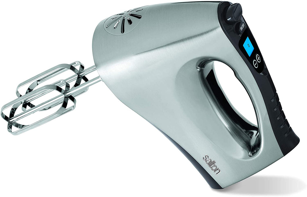 Salton Digital, Powerful 200 Watts with 10 Speed Settings Hand Mixer, 3 pounds, Silver