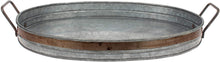 Load image into Gallery viewer, Stonebriar Oval Galvanized Metal Serving Tray with Rust Trim and Metal Handle