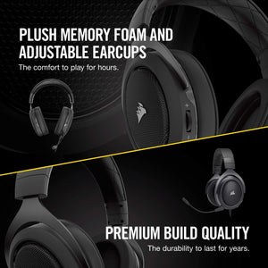 Corsair HS60 – 7.1 Virtual Surround Sound PC Gaming Headset w/USB DAC - Discord Certified Headphones – Compatible with Xbox One, PS4, and Nintendo Switch – Carbon