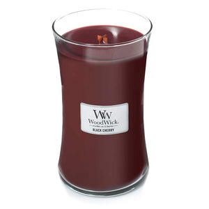 BLACK CHERRY WoodWick 22oz Large Jar Candle Burns 180 Hours