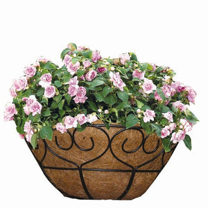 16 in. Vigoro Metal Scroll-Heart Hanging Flower Basket Pot Planter with Adjustable Chain Great Home Garden Balcony Decoration