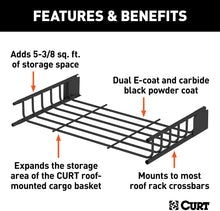 Load image into Gallery viewer, CURT 18117 21 x 37-Inch Roof Rack Extension for CURT Rooftop Cargo Carrier 18115