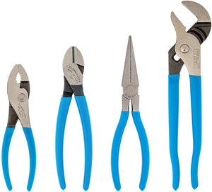 CHANNELLOCK HD-1 Ultimate 4-Piece Pliers Set: Includes Tongue & Groove, Diagonal Cutting, Long Nose and Slip Joint Pliers | Forged High Carbon Steel | Made in USA