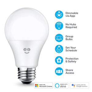 Geeni Wi-Fi LED Light Bulb-Soft White, Dimmable, A19, No Hub Required, Works with Alexa,Google Assistant, and Microsoft Cortana 3-Pack