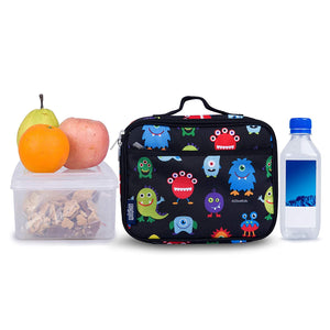 Wildkin 33600 Lunch Box, Insulated, Moisture Resistant, and Easy to Clean with Helpful Extras for Quick and Simple Organization, Olive Kids Design, Monsters